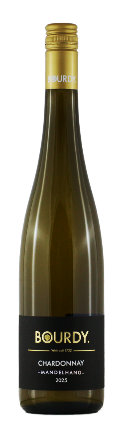 2025 Chardonnay trocken -Edesheimer Mandelhang-, 0,75 Liter, Weingut – Gästehaus Heinrich Bourdy, Edesheim/Pfalz
